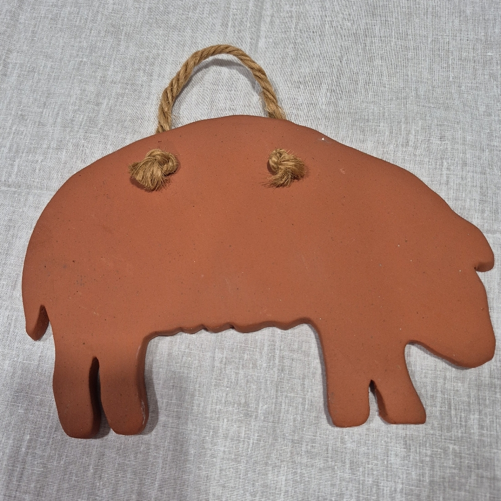 Vintage Ned Foltz Unfinished Clay Pottery Pig